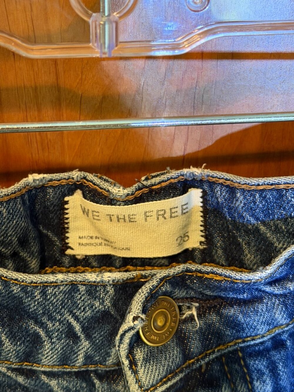 Free People Good Luck Mid-Rise Barrel Jeans Blue Size 25 - Picture 2 of 7